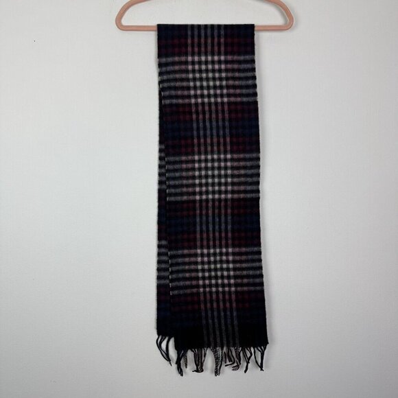 Lyle And Scott 100% Cashmere Multi Colored Plaid Scarf Made In Scotland 9.5”x65” - Picture 4 of 4